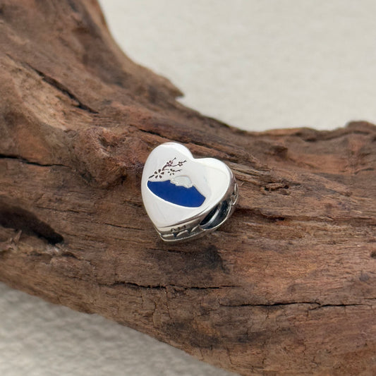 Japan Fujiyama Exclusive Heart Bead Charm for Pandora Bracelet