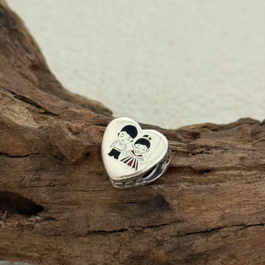 Philippines Traditional costume Exclusive Heart Bead Charm for Pandora Bracelet
