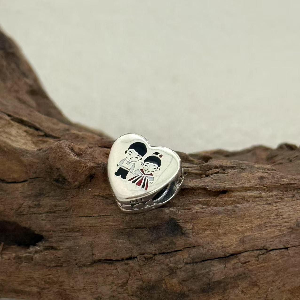 Philippines Traditional costume Exclusive Heart Bead Charm for Pandora Bracelet