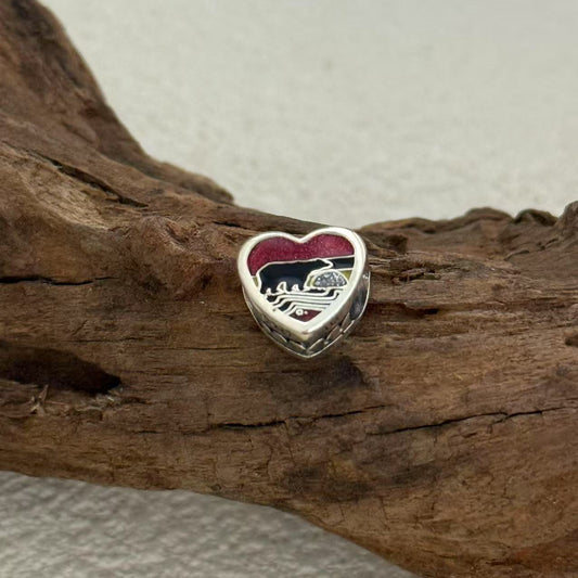 Great Smoky Mountains Bear Exclusive Heart Bead Charm for Pandora Bracelet