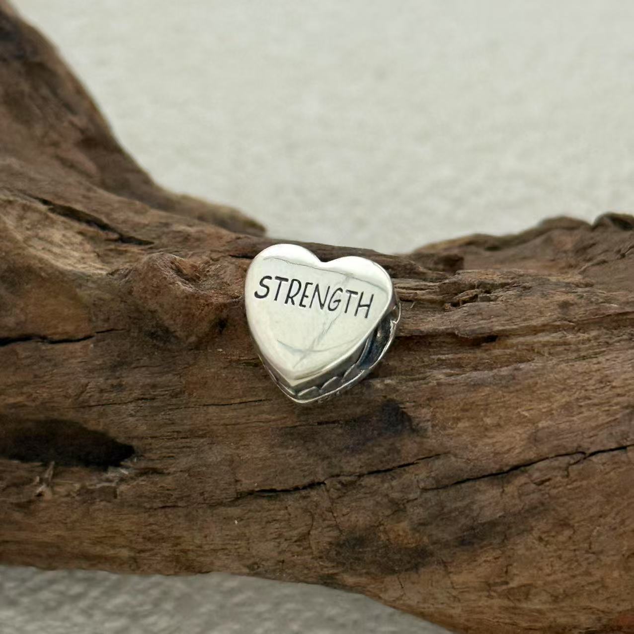 STRENGTH Exclusive Heart Bead Charm for Pandora Bracelet