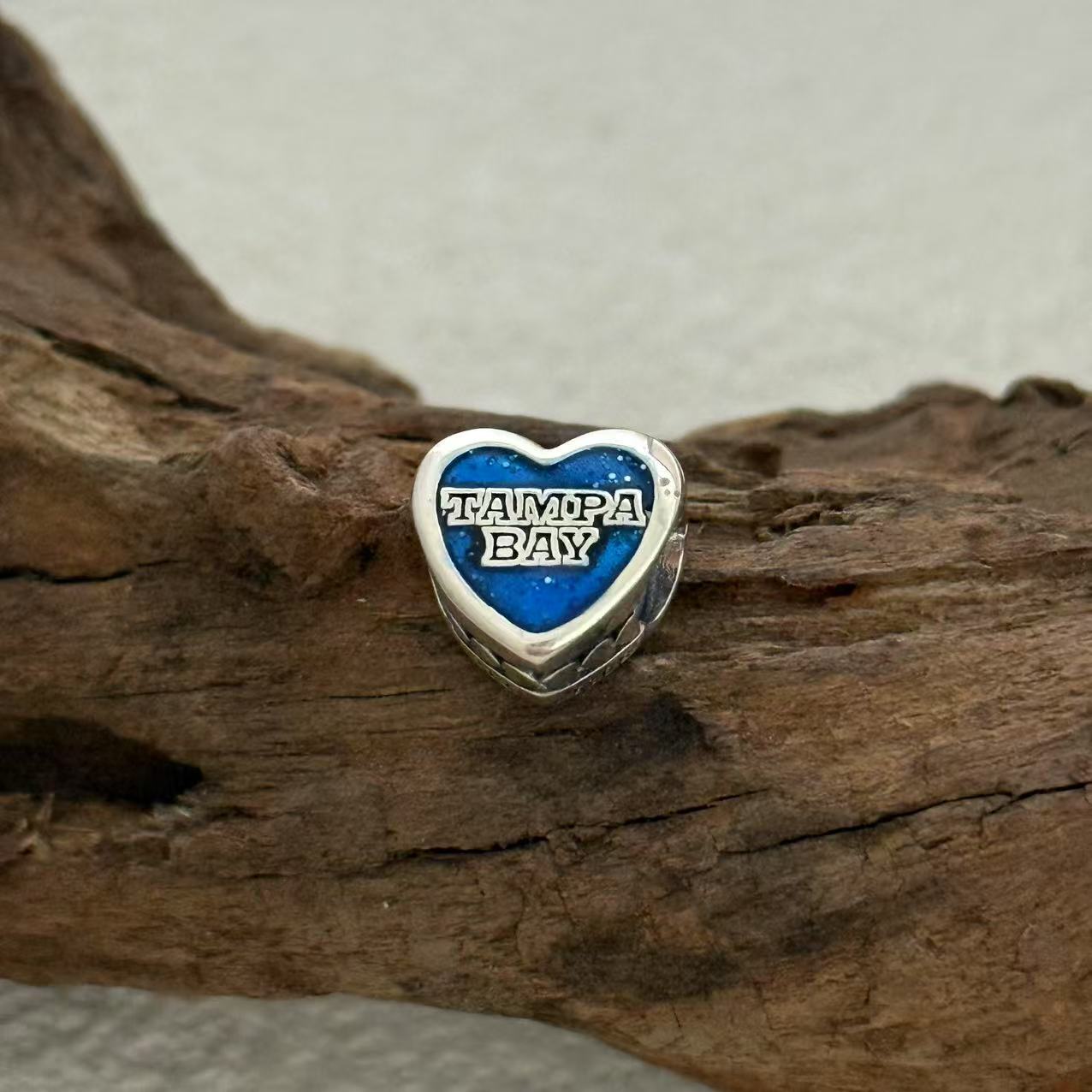 TAMPA BAY Exclusive Heart Bead Charm for Pandora Bracelet
