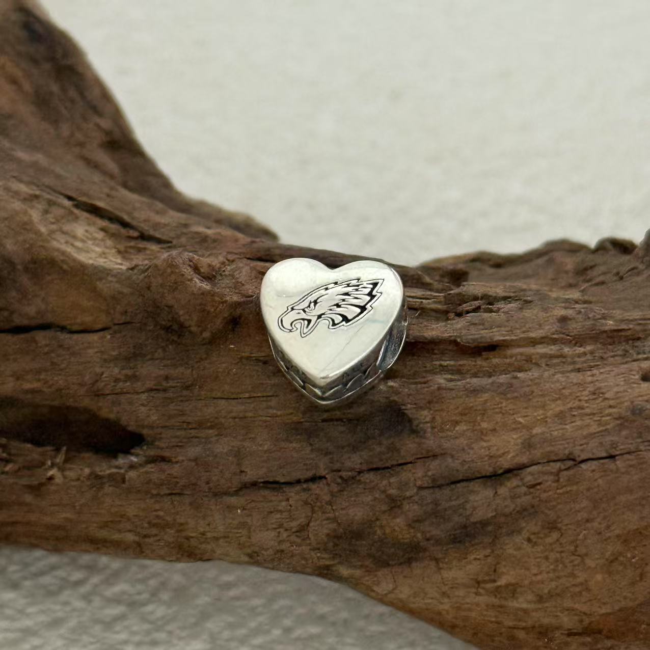 Philadelphia Eagles Charm Exclusive Heart Bead Charm for Pandora Bracelet