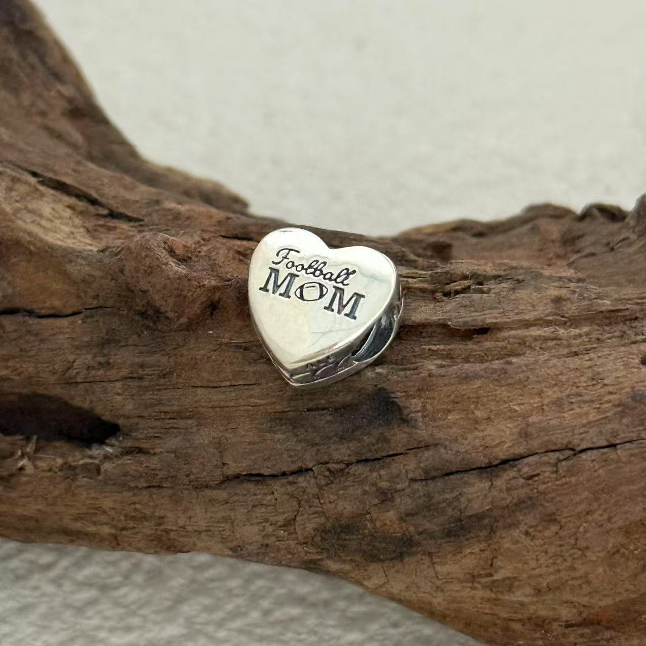 Football Charm Exclusive Heart Bead Charm for Pandora Bracelet