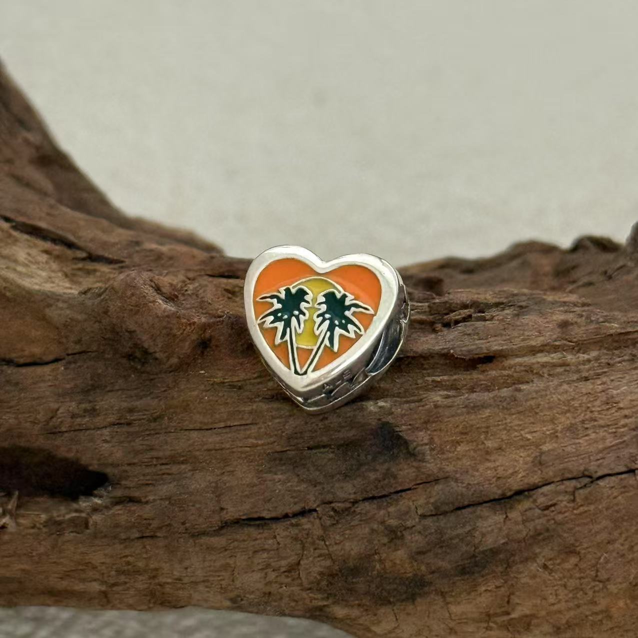 Florida Sunset Charm Exclusive Heart Bead Charm for Pandora Bracelet