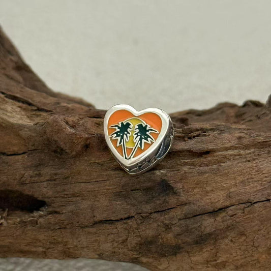 Florida Sunset Charm Exclusive Heart Bead Charm for Pandora Bracelet