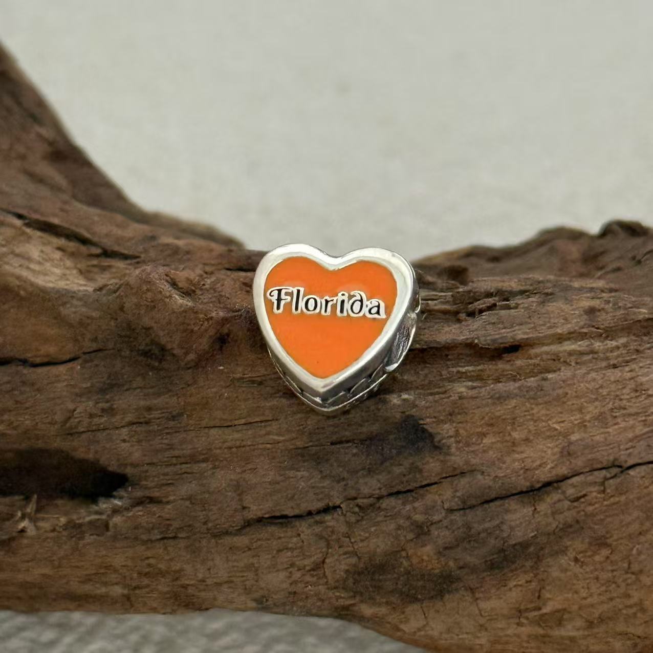Florida Sunset Charm Exclusive Heart Bead Charm for Pandora Bracelet