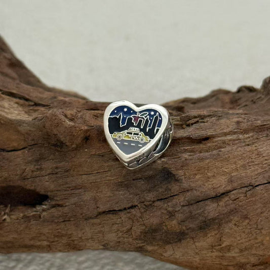 Sleepless in New York Charm Exclusive Heart Bead Charm for Pandora Bracelet