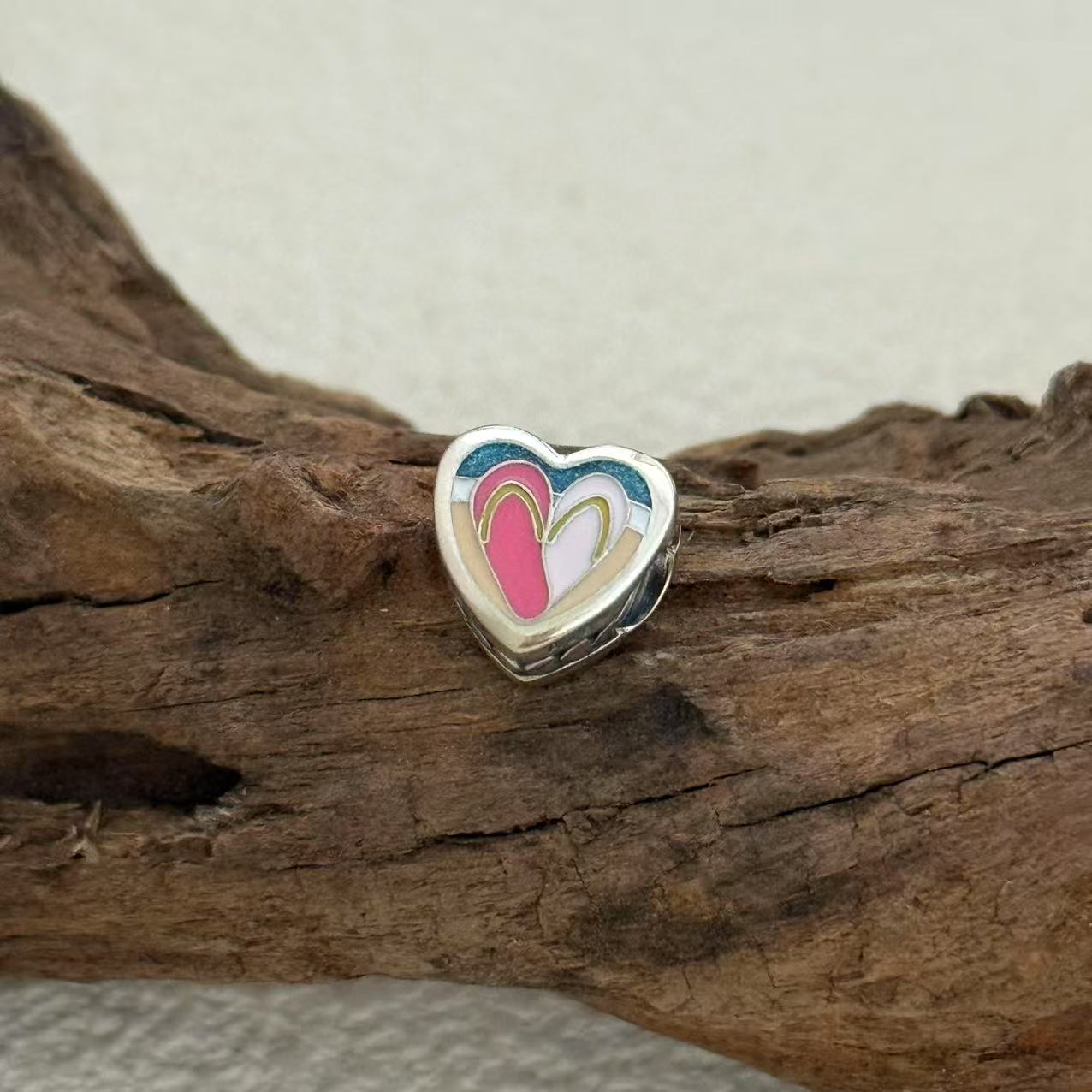 Beach Sandal Charm Exclusive Heart Bead Charm for Pandora Bracelet