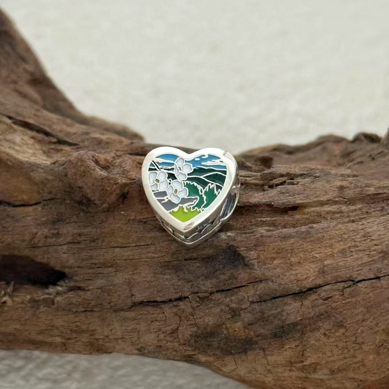 Virginia Lovers Charm Exclusive Heart Bead Charm for Pandora Bracelet