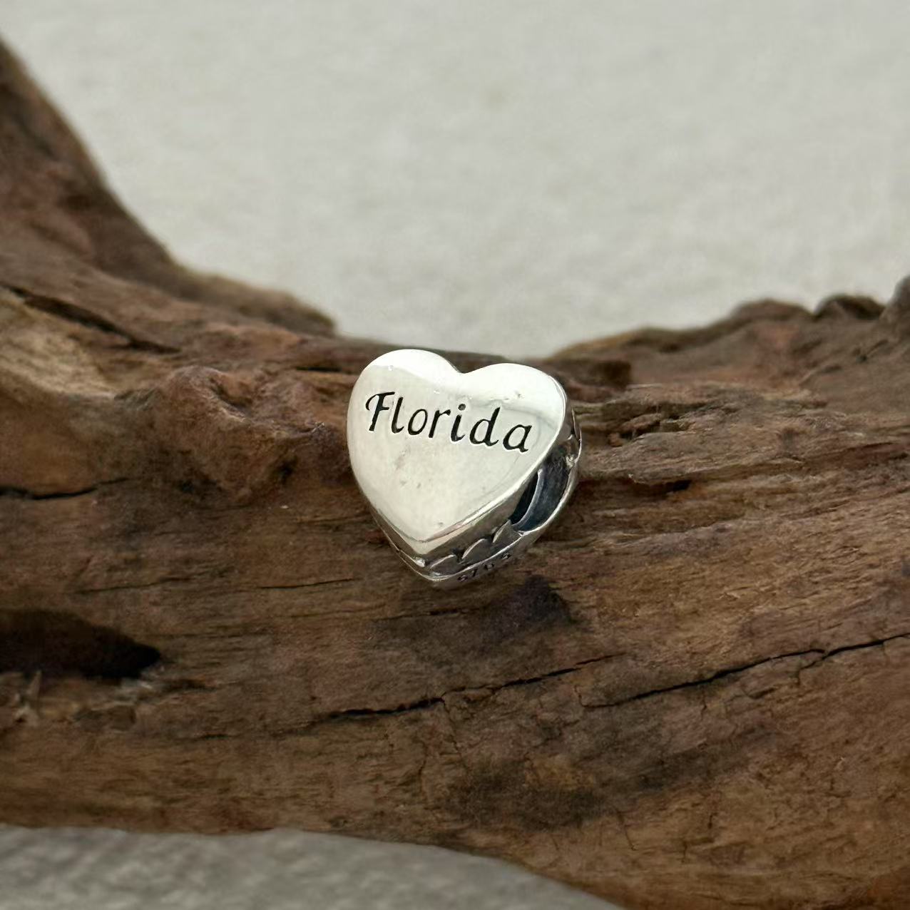 Florida Beach Charm Exclusive Heart Bead Charm for Pandora Bracelet