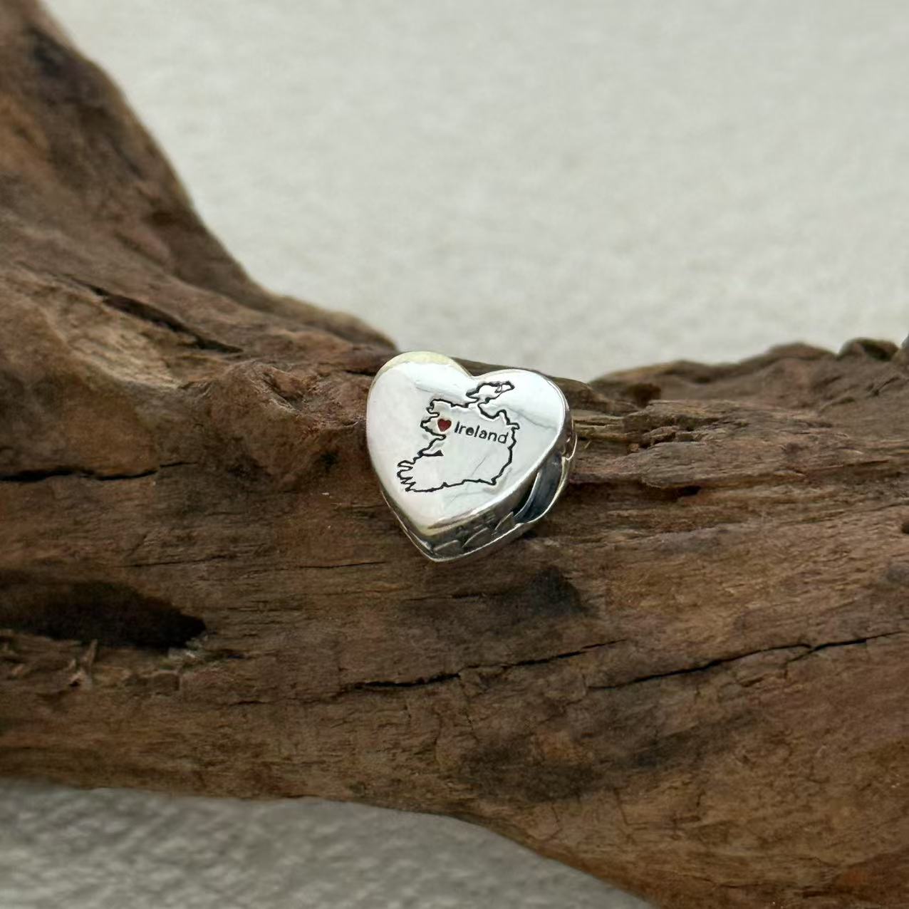 Ireland Map Charm Exclusive Heart Bead Charm for Pandora Bracelet