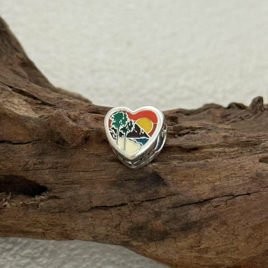 California State Scene Charm Exclusive Heart Bead Charm for Pandora Bracelet
