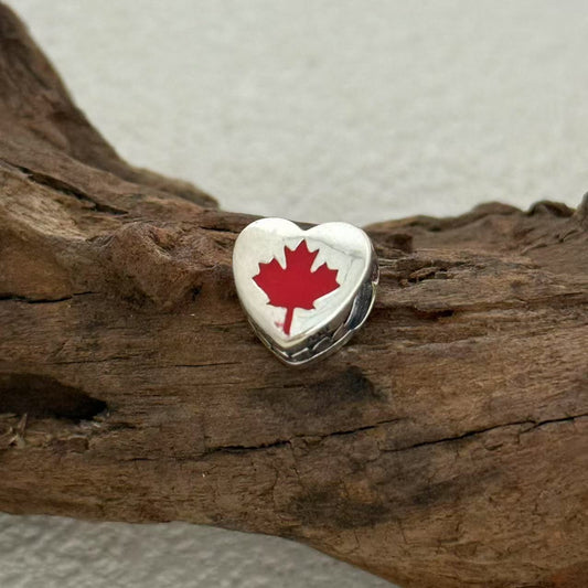 Canada Maple leaf Charm Exclusive Heart Bead Charm for Pandora Bracelet