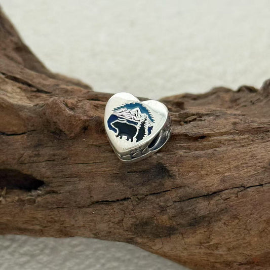 Colorado Charm Exclusive Heart Bead Charm for Pandora Bracelet