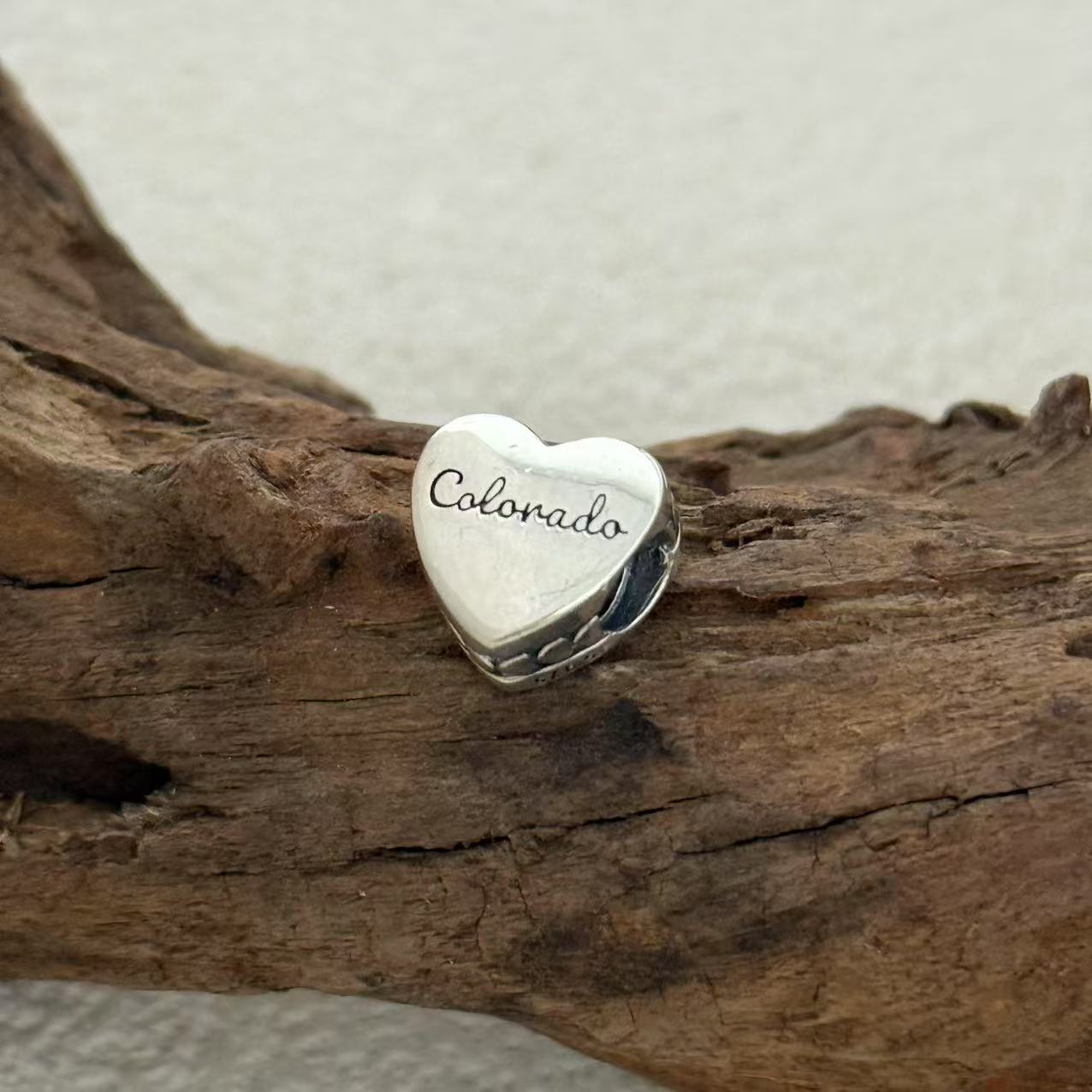 Colorado Charm Exclusive Heart Bead Charm for Pandora Bracelet