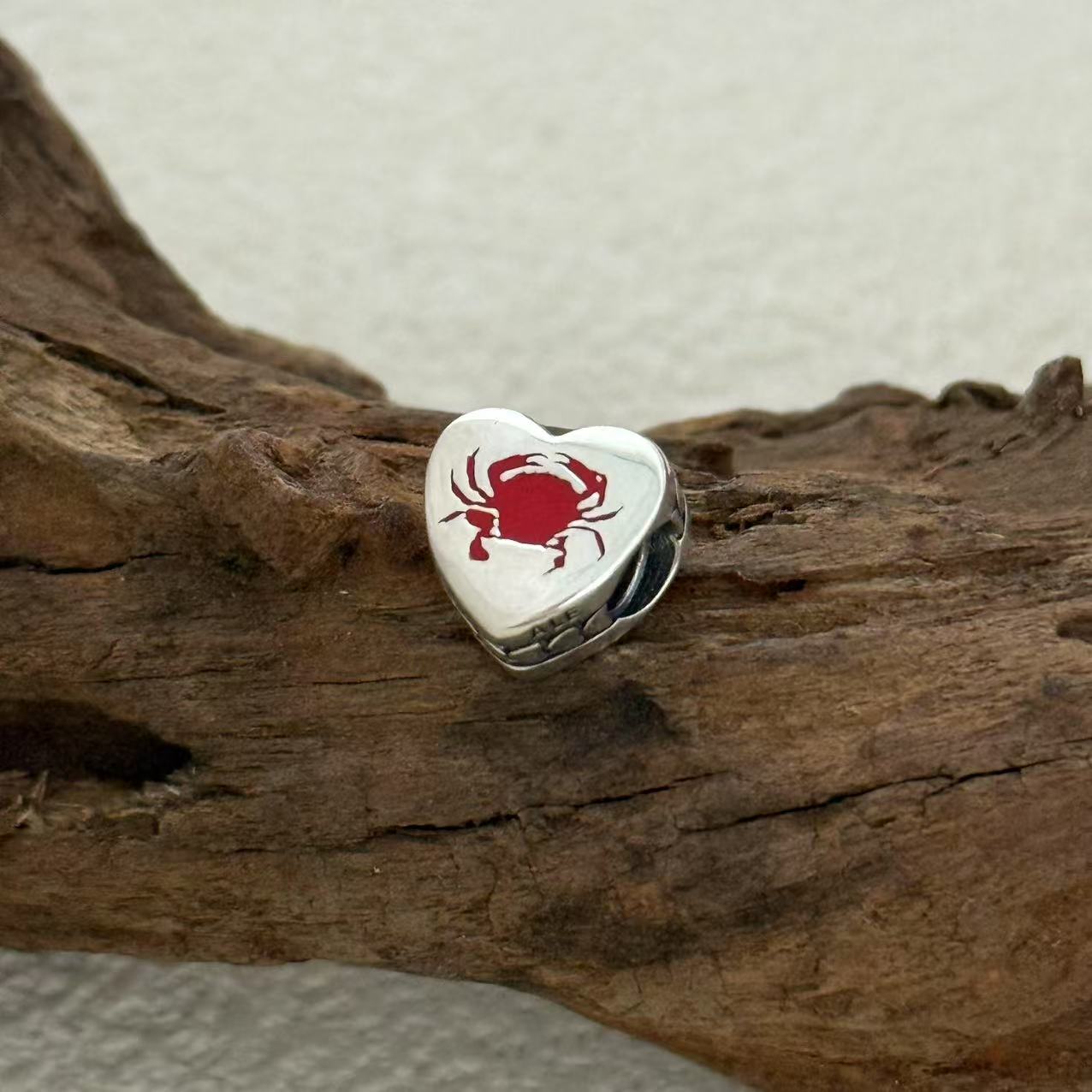 Maryland Crab Charm Exclusive Heart Bead Charm for Pandora Bracelet
