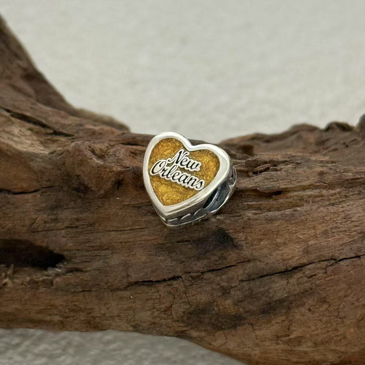 New Orleans Exclusive Heart Bead Charm for Pandora Bracelet