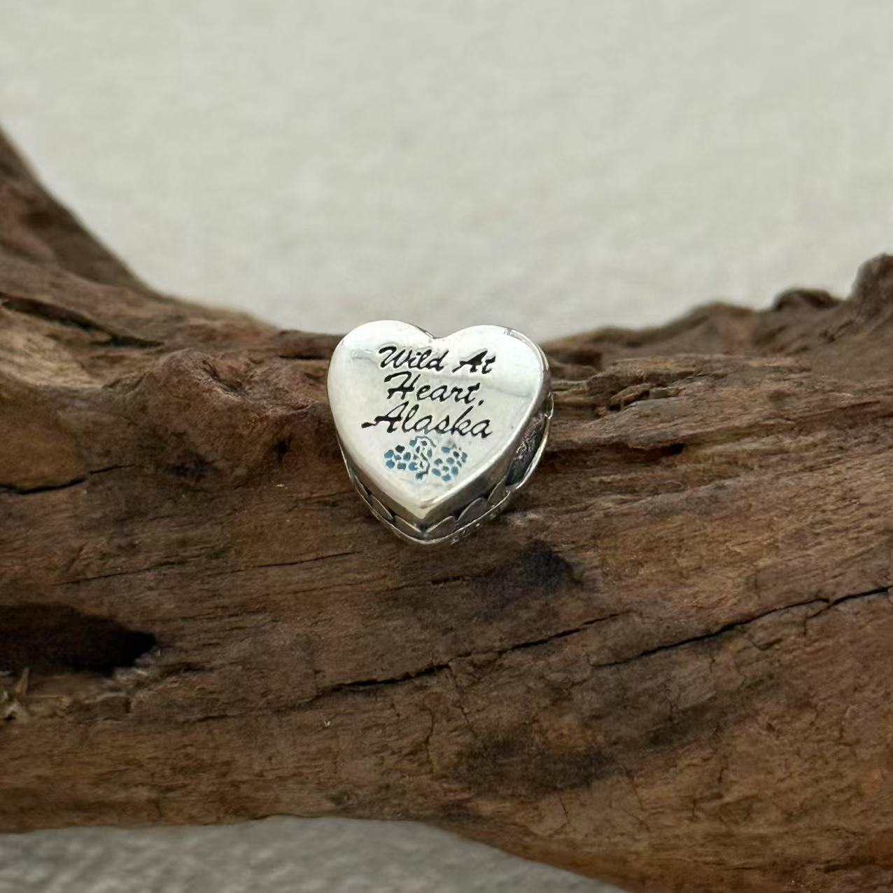 Alaska Wild at Heart Exclusive Heart Bead Charm for Pandora Bracelet