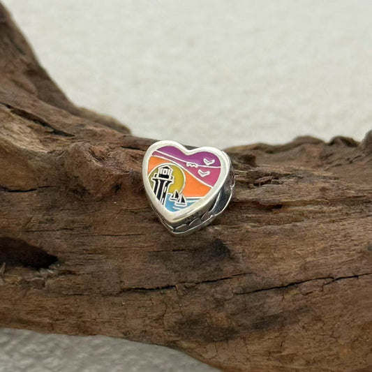 Great Lakes Exclusive Heart Bead Charm for Pandora Bracelet
