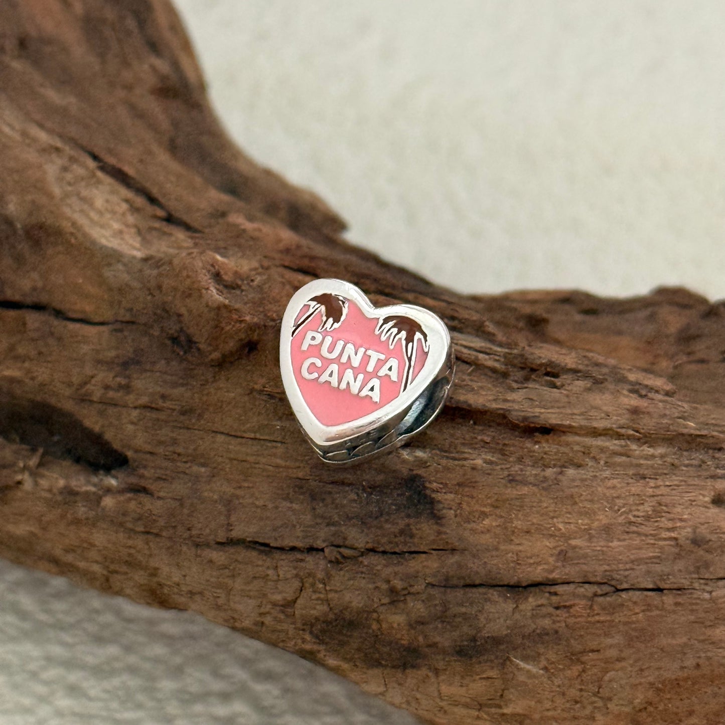Punta Cana Pink Exclusive Heart Bead Charm for Pandora Bracelet