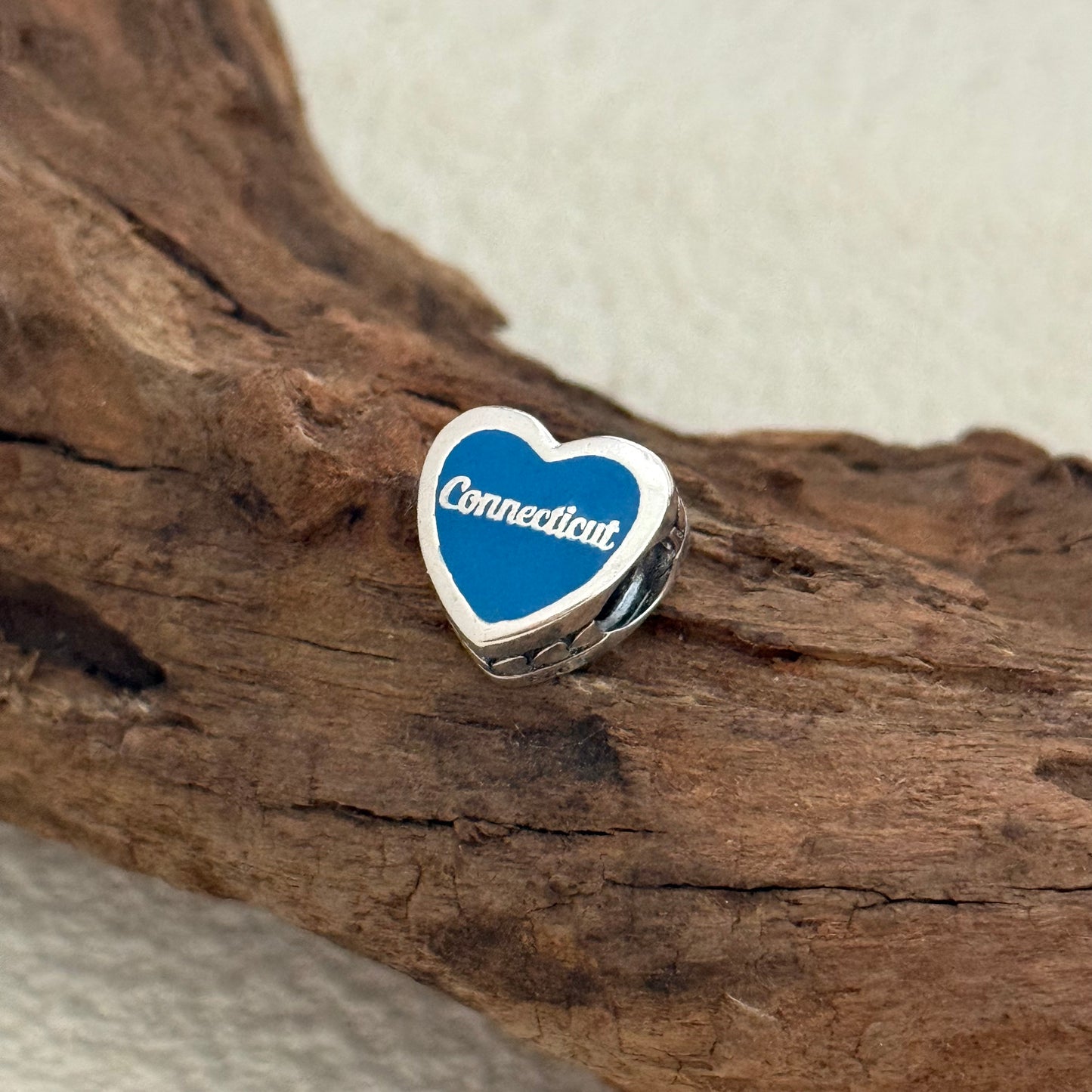 Connecticut Exclusive Heart Bead Charm for Pandora Bracelet