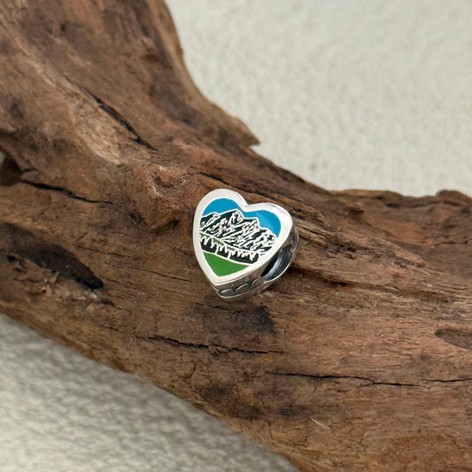 Wyoming Exclusive Heart Bead Charm for Pandora Bracelet